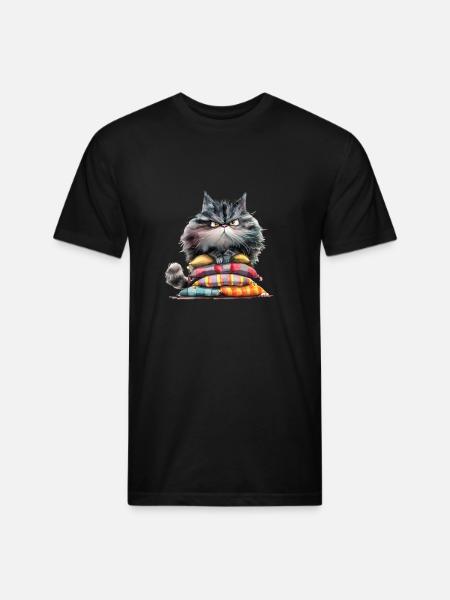 Funny Cat - Unisex Poly/Cotton T-Shirt - black