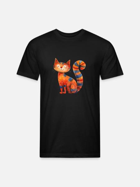 Funny Cat - Unisex Poly/Cotton T-Shirt - black