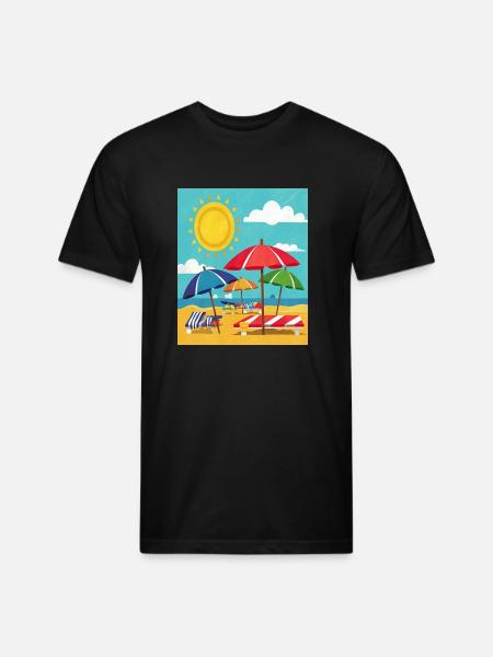 Beach Umbrellas - Unisex Poly/Cotton T-Shirt - black