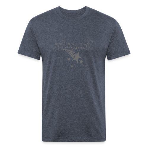Whimsical - Shooting Star - Grey - Men’s Fitted Poly/Cotton T-Shirt