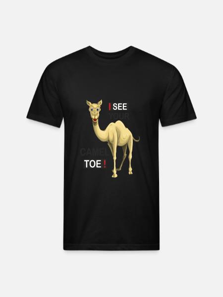 camel toe funny design - Unisex Poly/Cotton T-Shirt - black