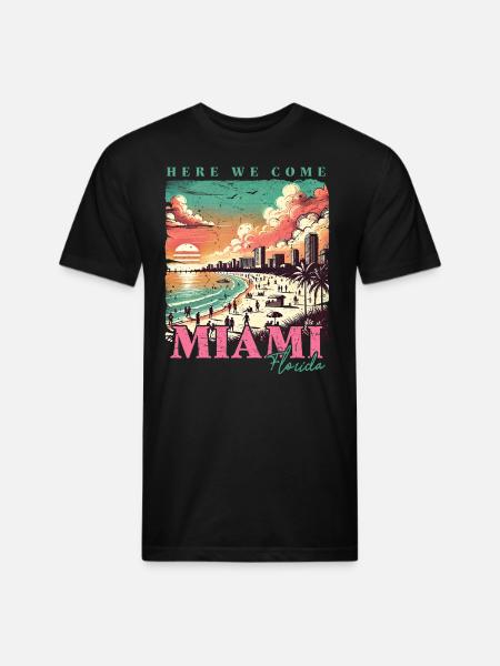 Miami - Unisex Poly/Cotton T-Shirt - black