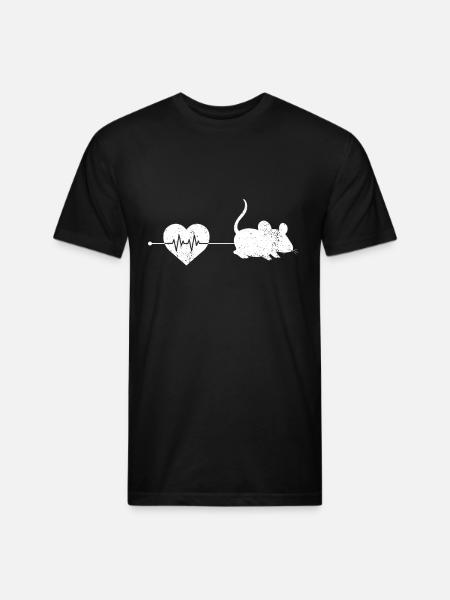 mouse heartbeat - Unisex Poly/Cotton T-Shirt - black