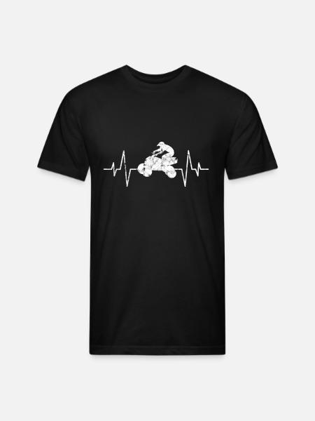 quad heartbeat - Unisex Poly/Cotton T-Shirt - black