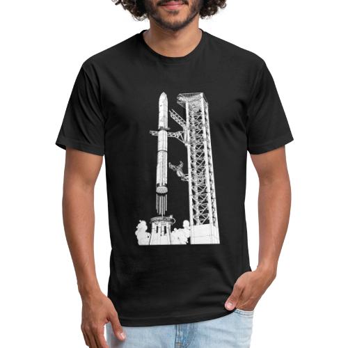 Starship Super-Heavy Lift Launch Vehicle - No Text - Men’s Fitted Poly/Cotton T-Shirt