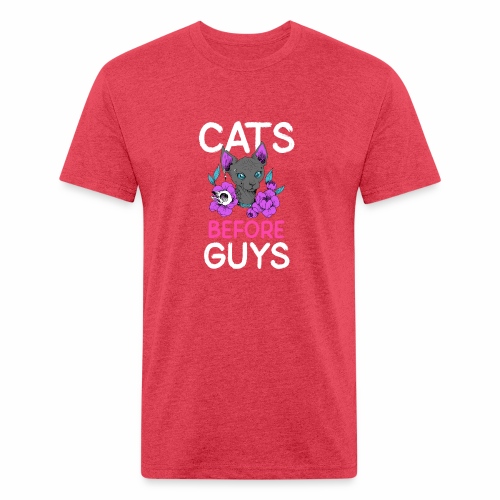 punk cats before guys heart anti valentines day - Men’s Fitted Poly/Cotton T-Shirt