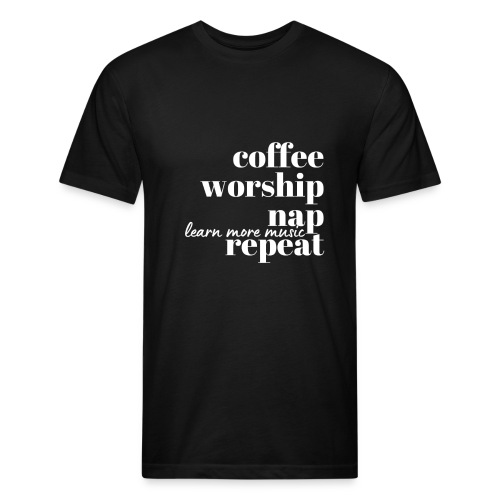 Coffee Worship Nap Tee - Fitted Cotton/Poly T-Shirt by Next Level