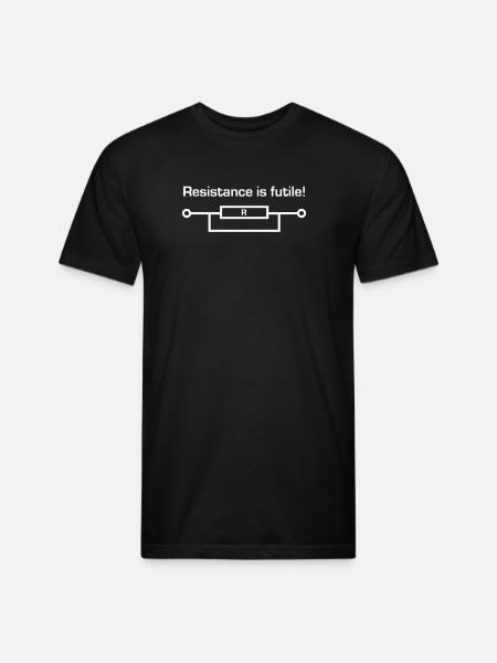 Resistance Is Futile Funny - Unisex Poly/Cotton T-Shirt - black