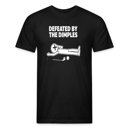Defeated By The Dimples - Golf Humor Tee - Unisex Poly/Cotton T-Shirt
