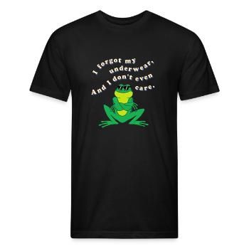 Funny Frog No Underwear Dont' Care - Unisex Poly/Cotton T-Shirt - black - Front - Jose (178cm)
