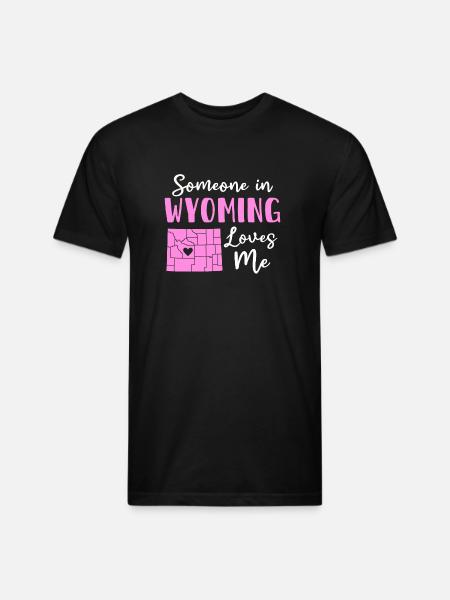 Someone In Wyoming Loves Me - Unisex Poly/Cotton T-Shirt - black