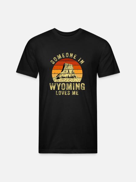 Someone In Wyoming Loves Me - Unisex Poly/Cotton T-Shirt - black