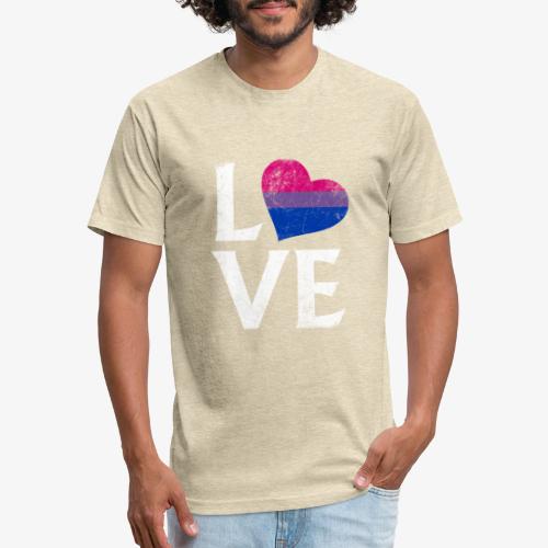 Bisexual Pride Stacked Love - Men’s Fitted Poly/Cotton T-Shirt