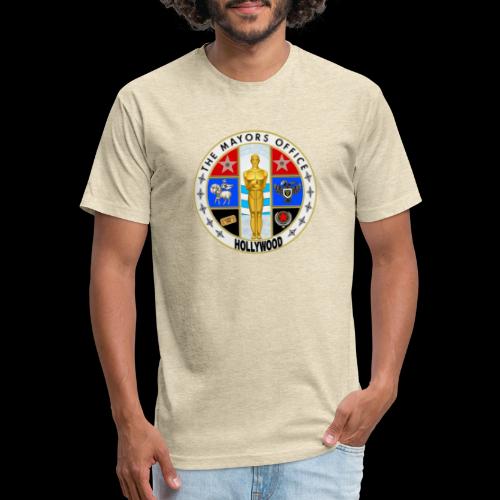 MAYOR of HOLLYWOOD Seal - Men’s Fitted Poly/Cotton T-Shirt