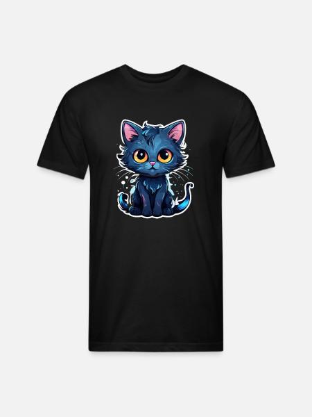 blue cat - Unisex Poly/Cotton T-Shirt - black