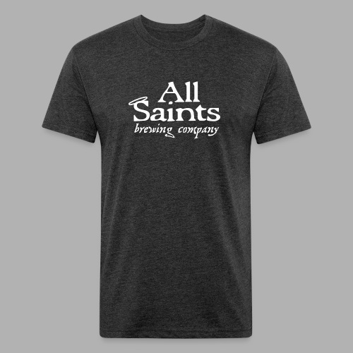 All Saints Logo White - Men’s Fitted Poly/Cotton T-Shirt