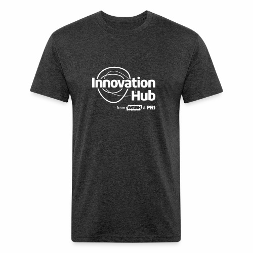 Innovation Hub white logo - Men’s Fitted Poly/Cotton T-Shirt