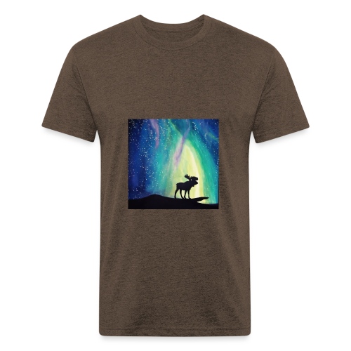 Night Moose - Men’s Fitted Poly/Cotton T-Shirt