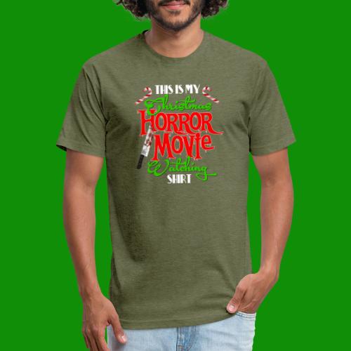 Christmas Horrow Movie Watching Shirt - Men’s Fitted Poly/Cotton T-Shirt