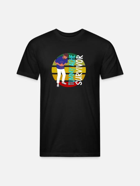Tummy Ache Survivor - Unisex Poly/Cotton T-Shirt - black