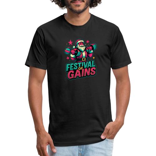 Festival of Gains Funny Gym Santa Christmas - Unisex Poly/Cotton T-Shirt
