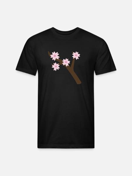 sakura branch - Unisex Poly/Cotton T-Shirt - black