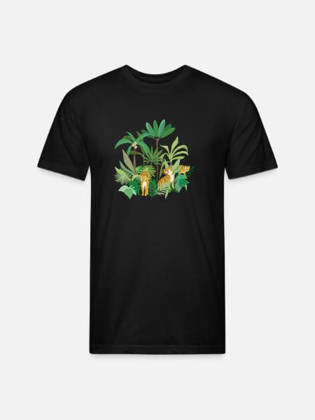 Jungle Tigers - Unisex Poly/Cotton T-Shirt - black