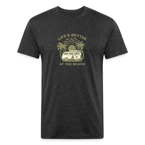 Life is better at the beach - Men’s Fitted Poly/Cotton T-Shirt