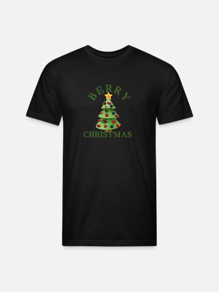 Berry Christmas - Unisex Poly/Cotton T-Shirt - black