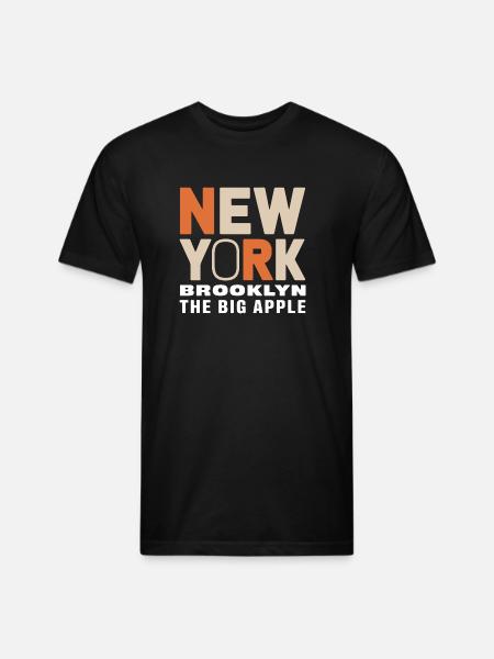 New York Brooklyn - The Big Apple Classic Design - Unisex Poly/Cotton T-Shirt - black