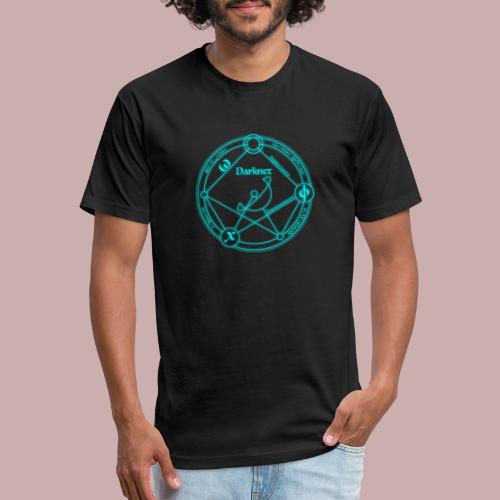 darknet logo cyan - Men’s Fitted Poly/Cotton T-Shirt