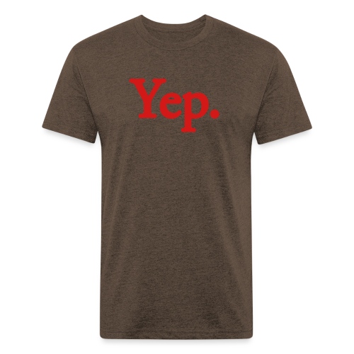 Yep. - 1c RED - Men’s Fitted Poly/Cotton T-Shirt
