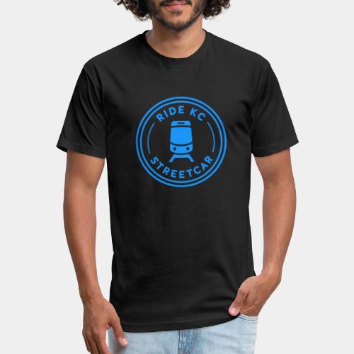 KC Streetcar Stamp Blue - Fitted Cotton/Poly T-Shirt by Next Level