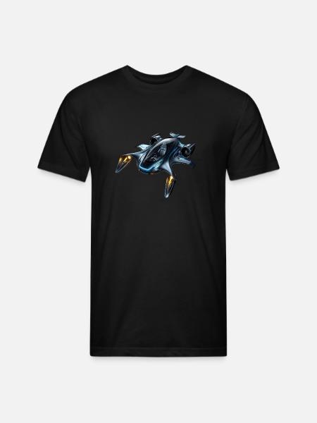 Sleek Futuristic Flying Car - Unisex Poly/Cotton T-Shirt - black