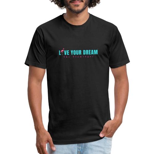 Live Your Dream w/Flamingo Bird - Unisex Poly/Cotton T-Shirt
