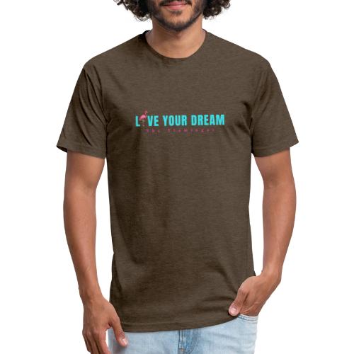 Live Your Dream w/Flamingo Bird - Unisex Poly/Cotton T-Shirt