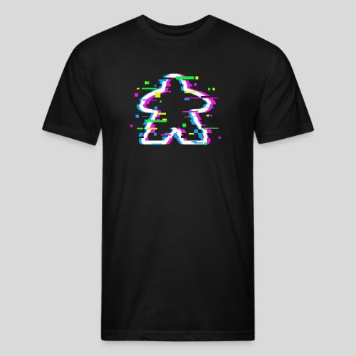 Glitched Meeple - Men’s Fitted Poly/Cotton T-Shirt