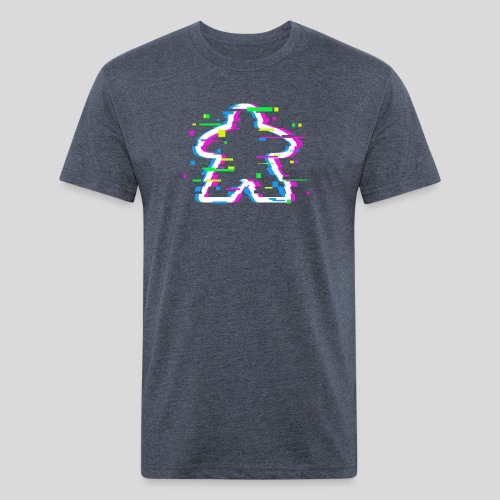 Glitched Meeple - Men’s Fitted Poly/Cotton T-Shirt