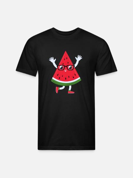 Watermelon Slice - Unisex Poly/Cotton T-Shirt - black