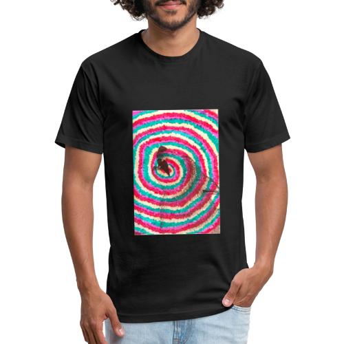 Spiraling Wolf - Men’s Fitted Poly/Cotton T-Shirt