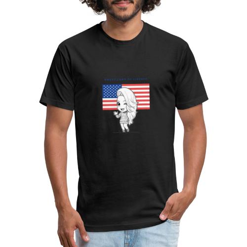 Miss Lopez USA & Land of Freedom - Men’s Fitted Poly/Cotton T-Shirt