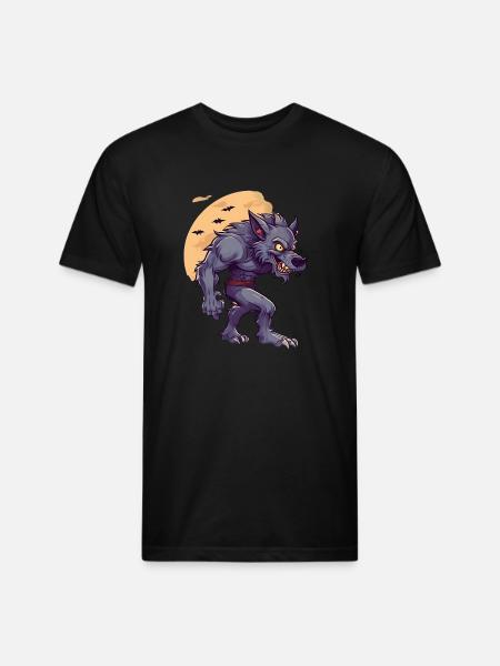 Halloween Werewolf - Unisex Poly/Cotton T-Shirt - black