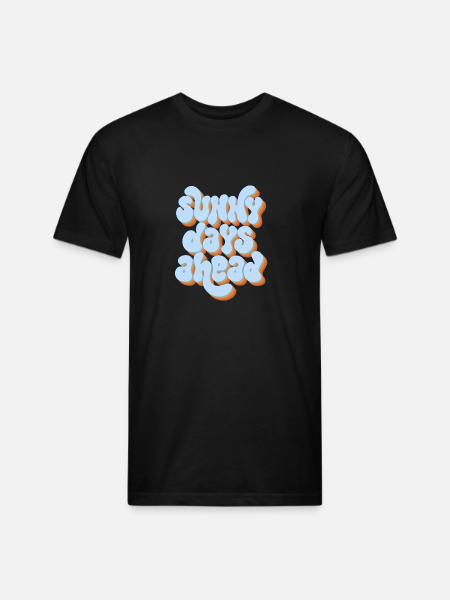 Sunny Days Ahead Retro 3D Typography Design - Unisex Poly/Cotton T-Shirt - black