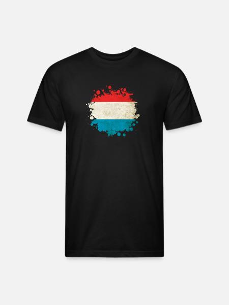 Luxembourg flags blob - Unisex Poly/Cotton T-Shirt - black