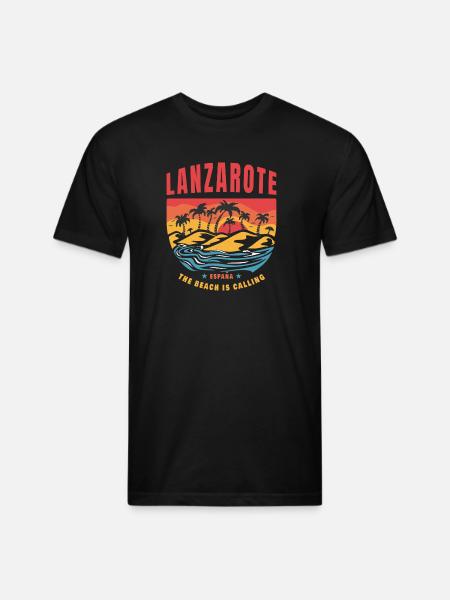 Lanzarote Espana beach design - Unisex Poly/Cotton T-Shirt - black