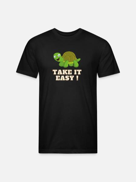 Take It Easy Turtle - Unisex Poly/Cotton T-Shirt - black