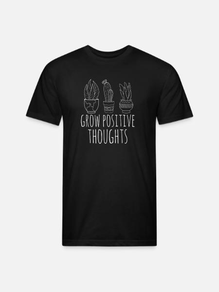 grow positive thoughts - Unisex Poly/Cotton T-Shirt - black