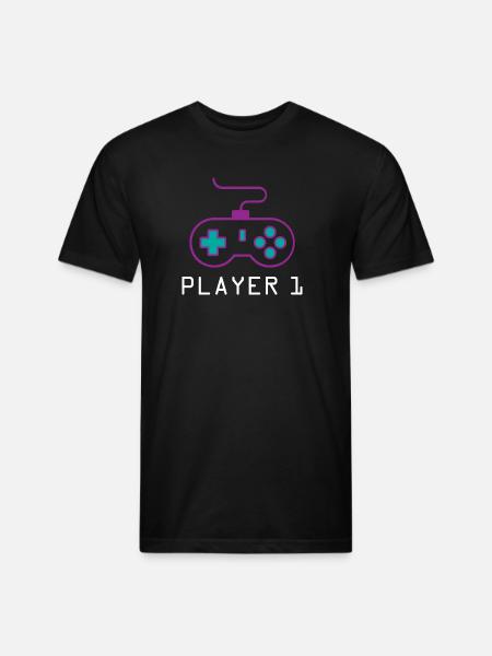 Player 1 Gamer - Unisex Poly/Cotton T-Shirt - black