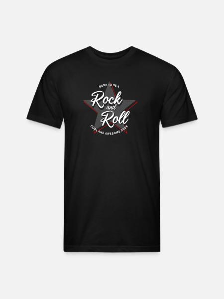 Born to Rock and Roll Star Design - Unisex Poly/Cotton T-Shirt - black