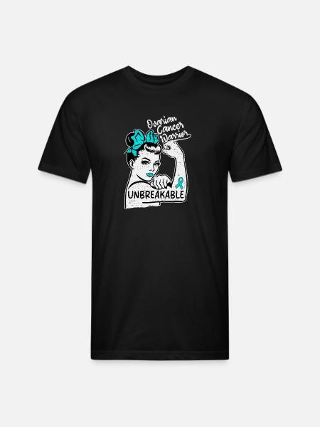 Unbreakable Ovarian Cancer Warrior - Unisex Poly/Cotton T-Shirt - black